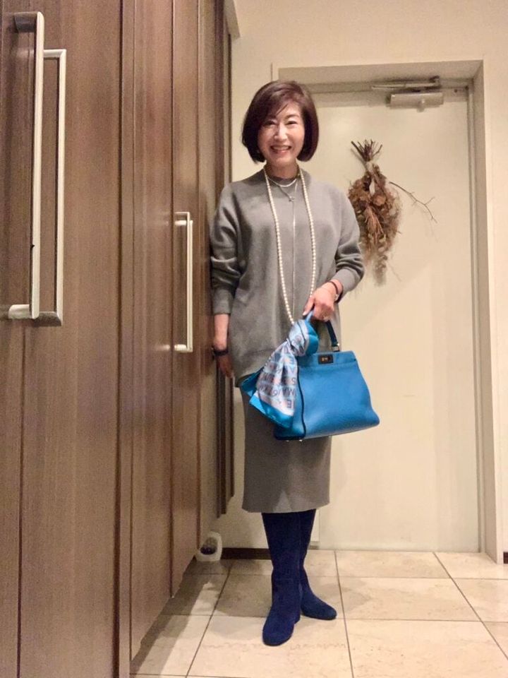 長谷川さん11月ブログ_ニットセットアップコーデ_ブーツ