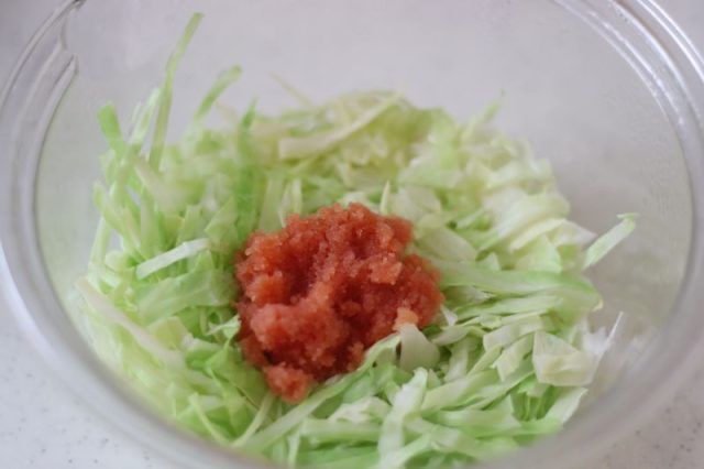 キャベツと明太子