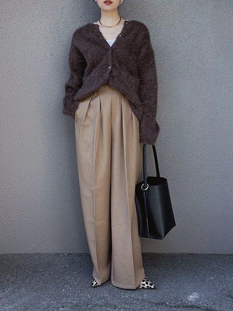 ニットカーディガンコーデ1