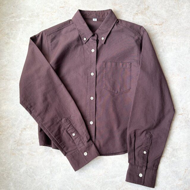 GU オックスフォードショートシャツ DARK BROWN