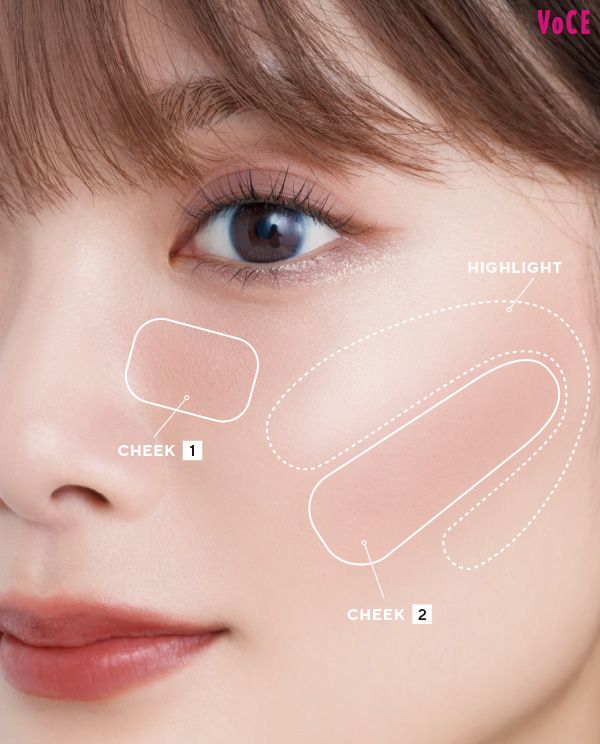 【2点チークの入れ方】血色チークの場合