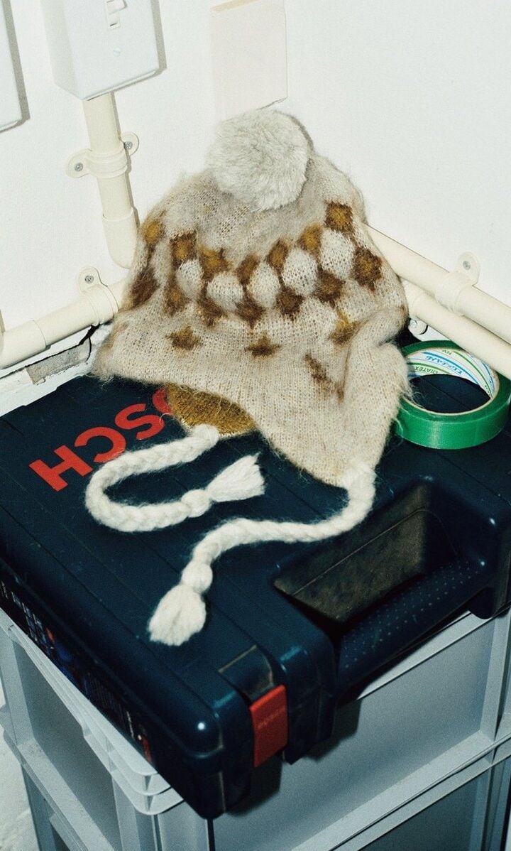 サウス2 ウエスト8のアーガイル柄ニットキャップ