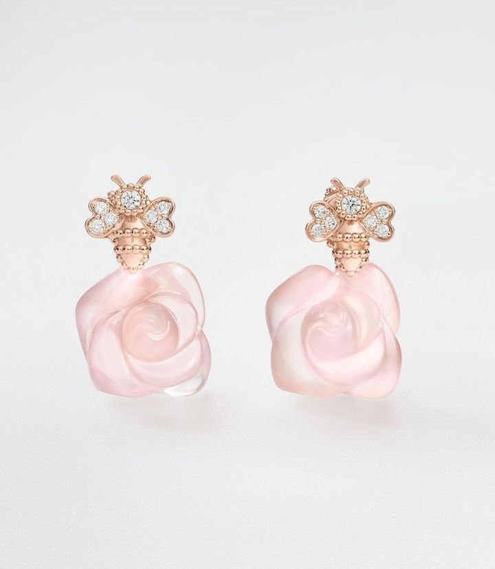 「ローズ ディオール プレ カトラン」イヤリング（PG×ダイヤモンド×ピンククオーツ）￥2,700,000