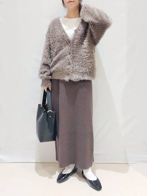 グローバルワークのシャギーカーディガンスカートSET