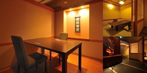 食事場所は、個室の御台所「膳」や料理茶屋「創」などの食事処にて味わえる