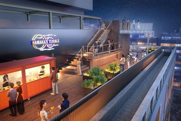 屋上では、浜風を感じながらフェス気分で過ごす夜のイベントを開催