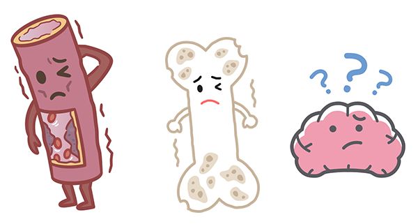 閉経後は生活習慣病・骨粗鬆症・認知症のリスクが上がる