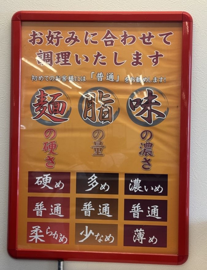 ラーメン山岡家 福岡松島店 額縁カスタム説明