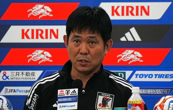 画像: 日本代表の森保一監督（写真：浅野凜太郎）