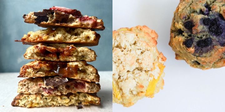 「オートミールクッキー／DA'TTE COOKIE」写真左 「ヴィーガン＆グルテンフリーマフィン／earth & me」写真右