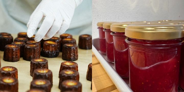 「カヌレ／MM Canelé」写真左「旬の果物のジャム／jamnowa」写真右