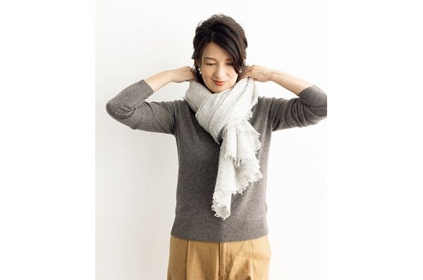 首元に少しゆとりが出るよう、全体のバランスを整えて完成