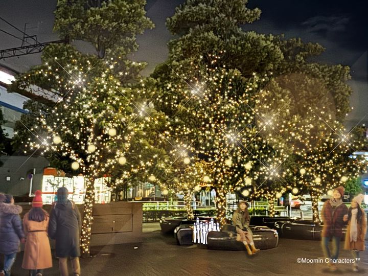 オークモール イルミネーション・「ニョロニョロ発生スポット」