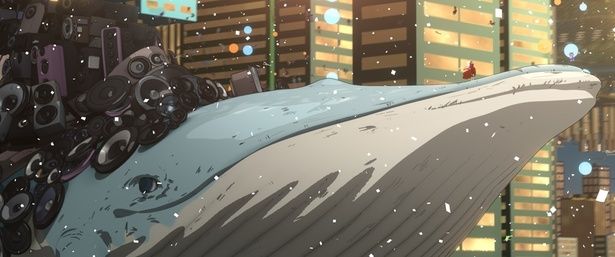 【画像を見る】クジラに乗って登場する歌姫のベル(『竜とそばかすの姫』) [c]2021スタジオ地図