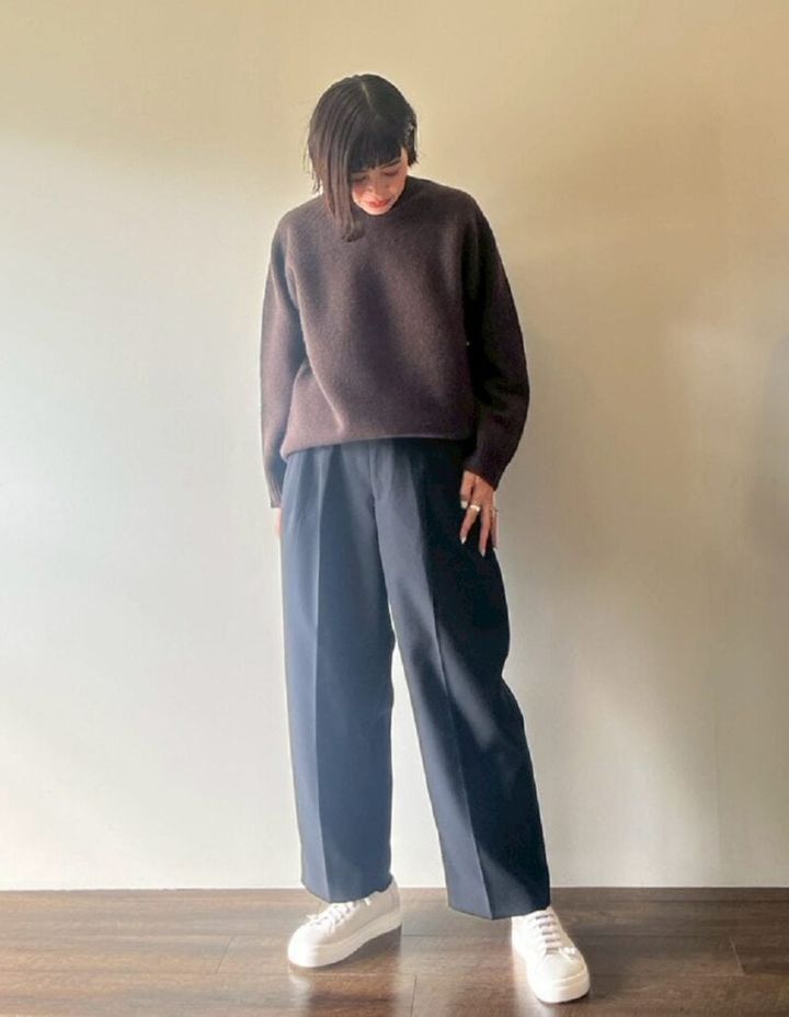 MUJILabo ヤク混タートルネックセーター ダークブラウン