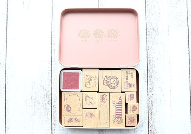 リサ・ラーソン木製スタンプセット缶ケース