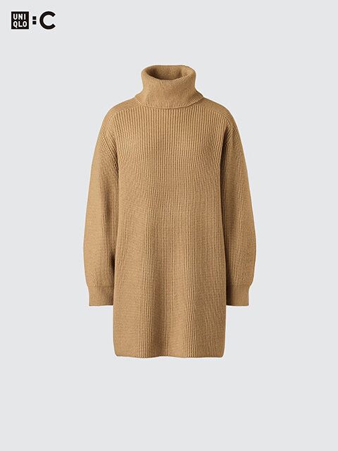 ユニクロ ニットミニワンピース BEIGE