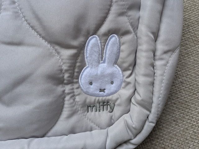 miffy ふかふかキルティング収納トートのミッフィー刺繍ワンポイント
