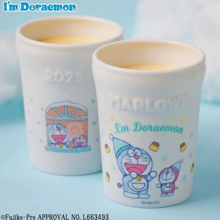 マーロウの陶器プリンとドラえもんが夢のコラボ。冬らしさ満点の