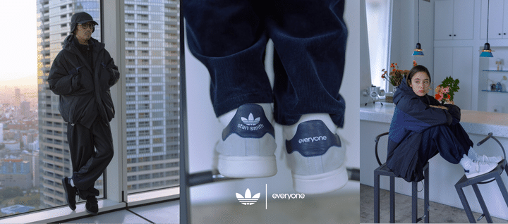 adidas Originals（アディダス オリジナルス）とeveryone（エブリワン）による初のコラボレーションを発表。ディレクター 三好 良のこだわりを細部まで宿したプロダクトを展開する。