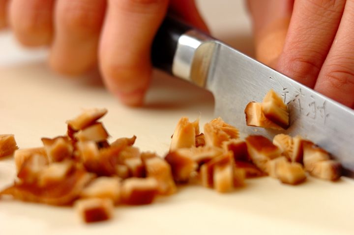 中華カニ玉風茶碗蒸しの下準備1