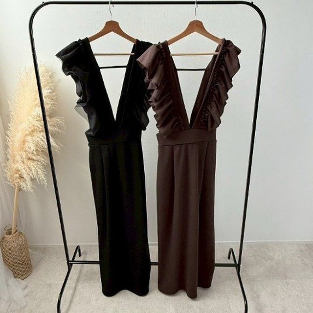 しまむらmisato肩チュールフリルジャンパースカート