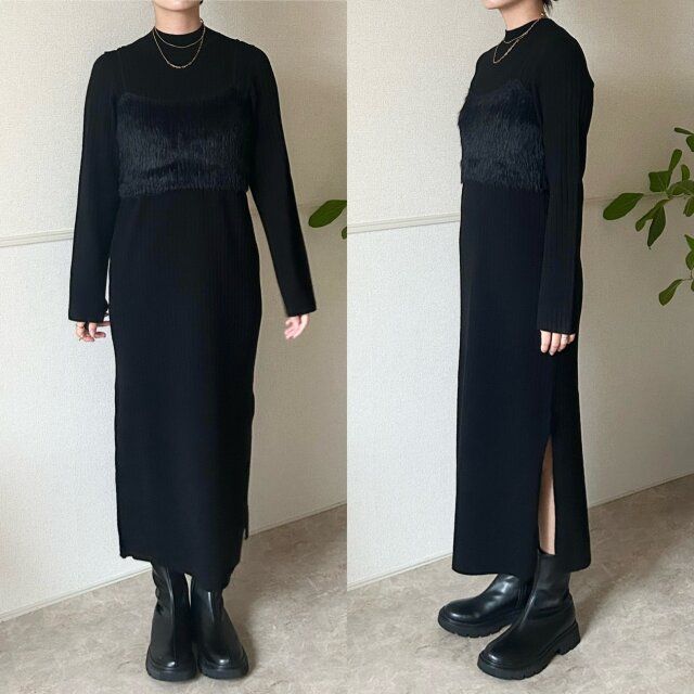 GU2ピースビスチェセットワンピースの丈感