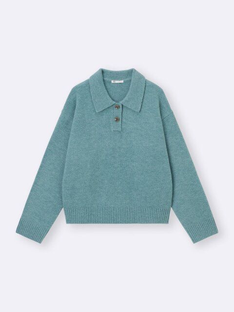 2025gu女性おすすめパフニットポロシャツ