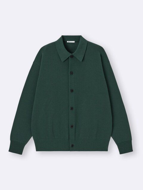 2025gu女性おすすめユニセックスミラノリブポロカーディガン