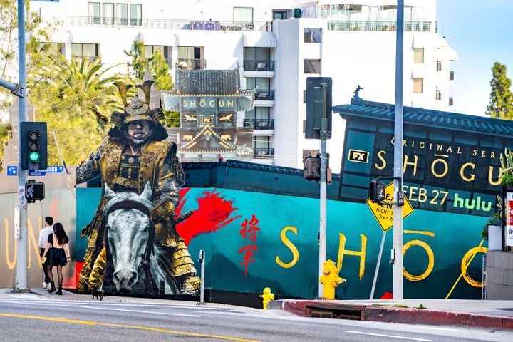WEST HOLLYWOOD, CA - FEBRUARY 27_ General views of FX and Hulu's guerrilla marketing campaign on the Sunset Strip for the new drama series 'Shogun' on February 27, 2024 in West Hollywood, California. (Photo by AaronP/Bauer-Griffin/GC Images)