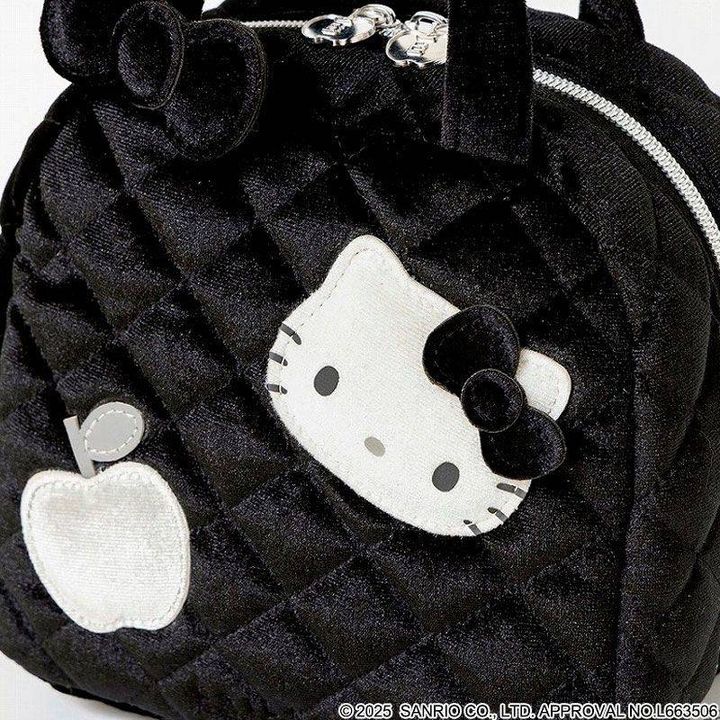 ハローキティ×ブリルミー 中身が見えて時短がかなう ズボラに優しいコスメポーチ VELOUR BLACK ver.