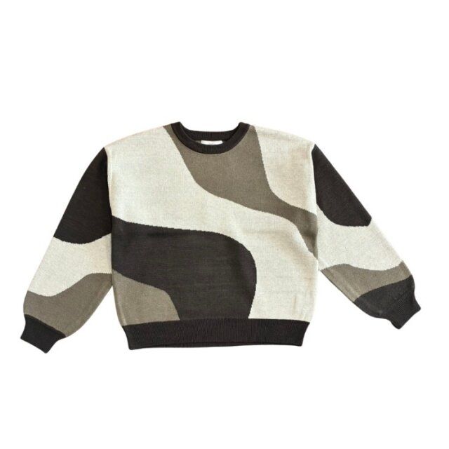 2025しまむら冬コラボマーブル柄ニットプルオーバー