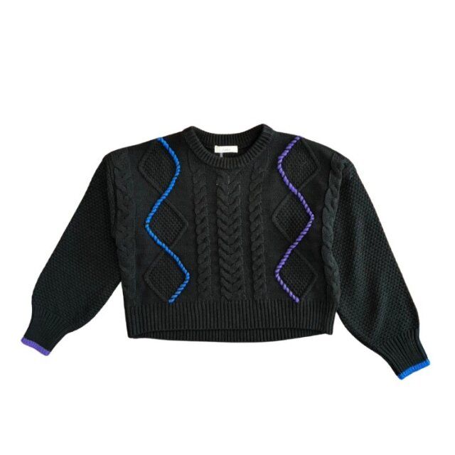 2025しまむら冬コラボステッチ使いケーブル柄ニット