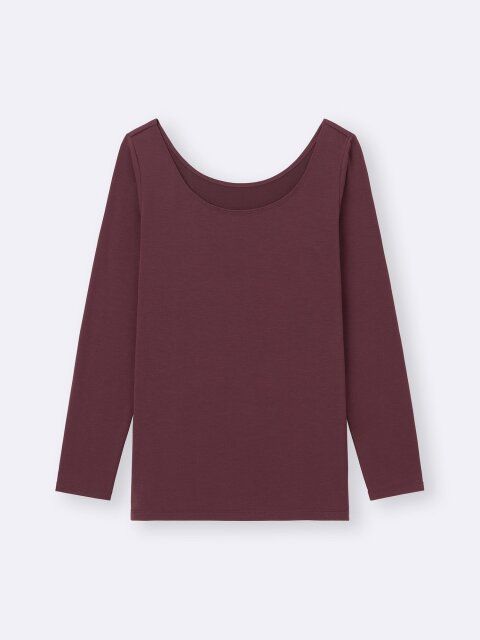 2025gu冬レディーススタイルヒートエクストラワイドネックT