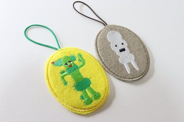 ダイソーのみいつけた！のおなまえワッペンのサボさんとホネーキンさん