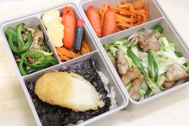 仕切り付き保存容器 使用例