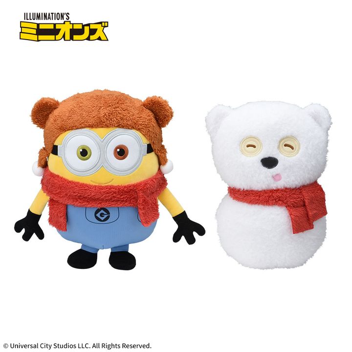 ミニオン Lぬいぐるみ“ボブ&ゆきだるまティム”