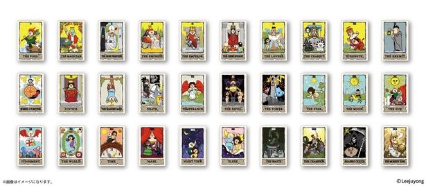 タロットカードは全30種類。「DEATH」や「THE DEVIL」などのダークなカードも、パンパンくんのイラストだとなぜかほっこり