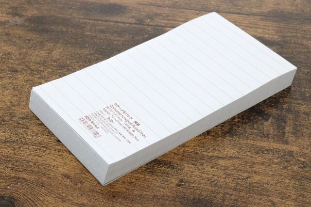 無印良品のカラーメモパッド 横罫は容量たっぷりでたくさん書ける