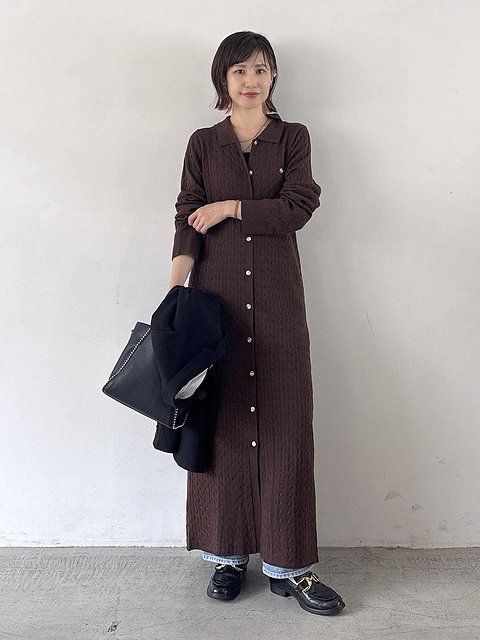 ニットワンピースコーデ3