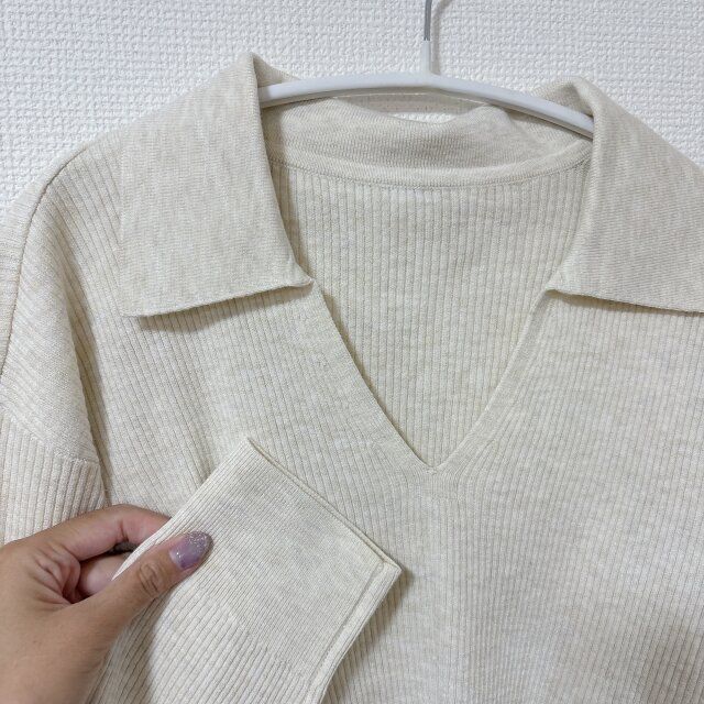 細めのリブ編み