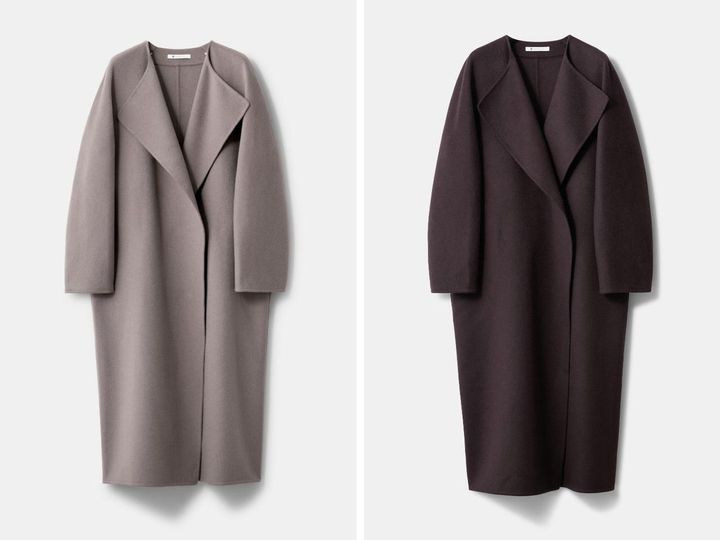 画像: 「カシミヤブレンドリバーロングコート」各￥49,000 出典:プラステ