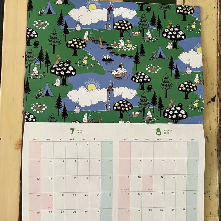 ムーミンカレンダーの7月8月
