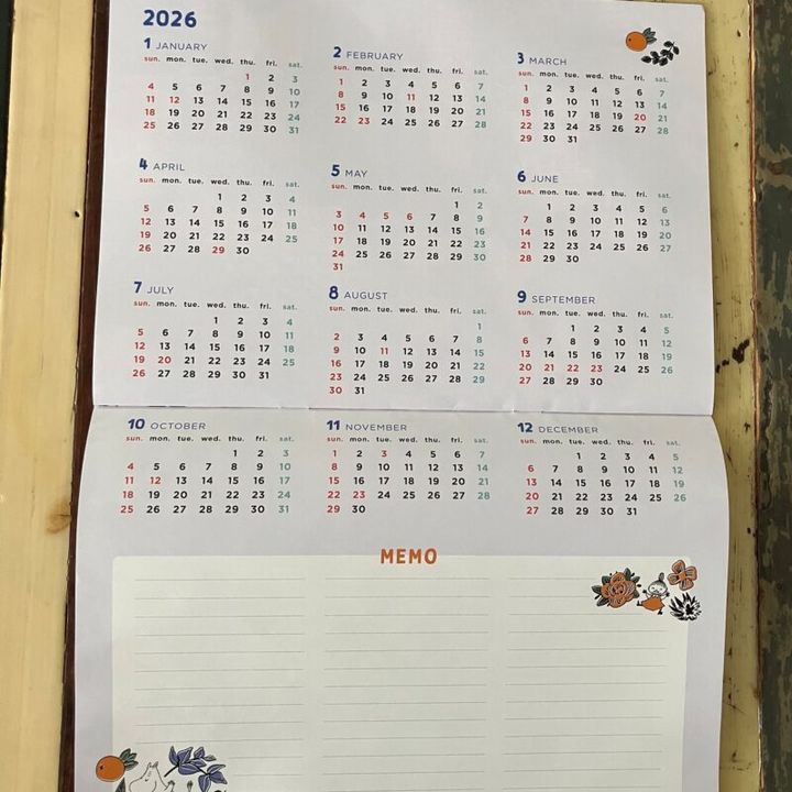 ムーミンカレンダーのラストページ