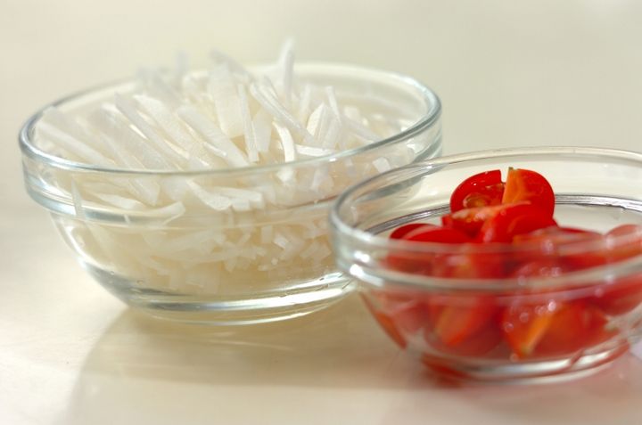 ワサビ風味の和風サラダの下準備1