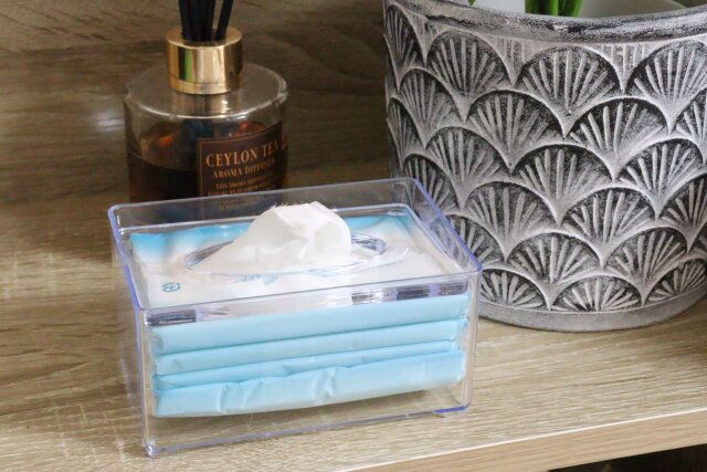 ダイソー ポケットティッシュケース クリア 部屋置き