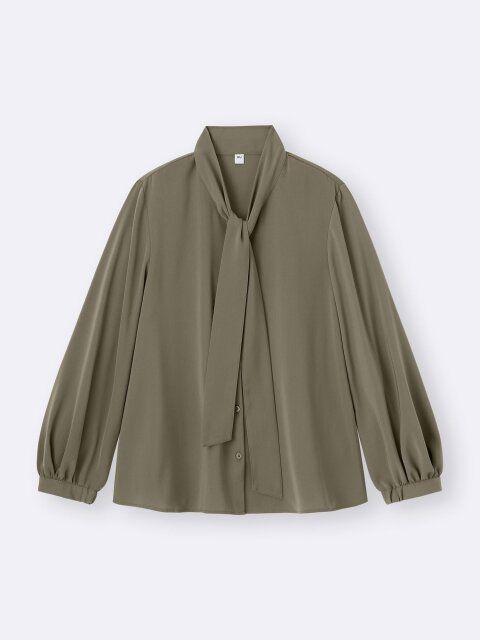 2025gu女性おすすめ冬ボウタイブラウス