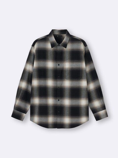 2025gu女性おすすめ冬フランネルシャツ