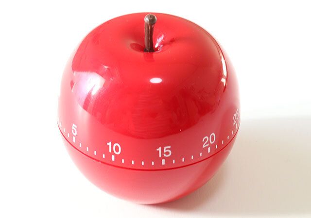 ダイソーのアナログキッチンタイマー（リンゴ）のビジュアル