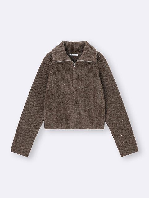GUのネップハーフジップニットプルオーバー